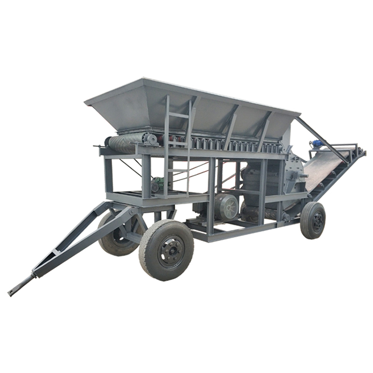 Large mobile crusher, jaw type stone crushed stone sand making machine, hammer type construction waste mining ore crusher