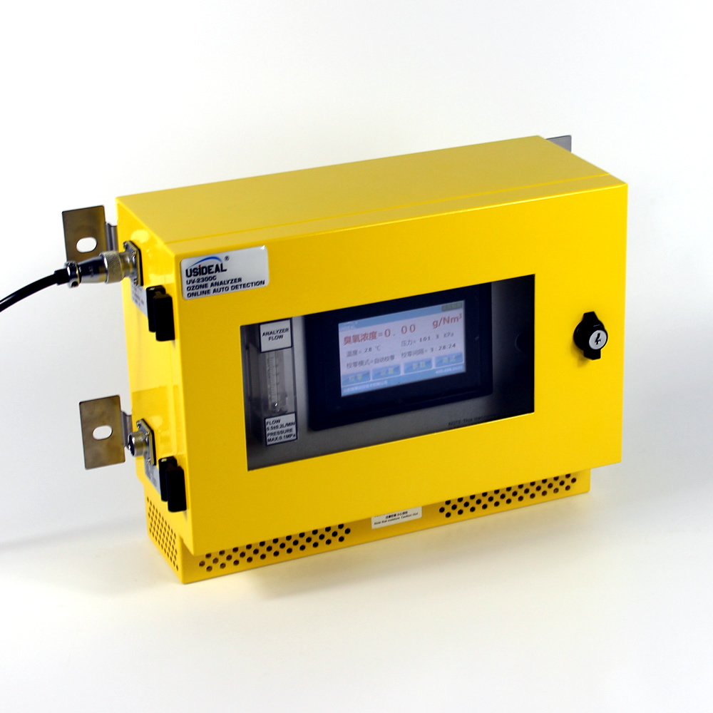 UV-2300C wall mounted ozone concentration analyzer with waterproof and dustproof housing for outdoor use by Adiel