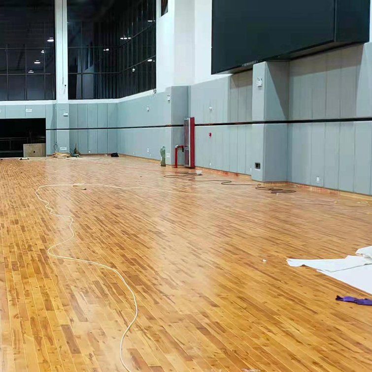 Solid wood sports floor Basketball court badminton court maple birch indoor stadium wood floor NHY-258