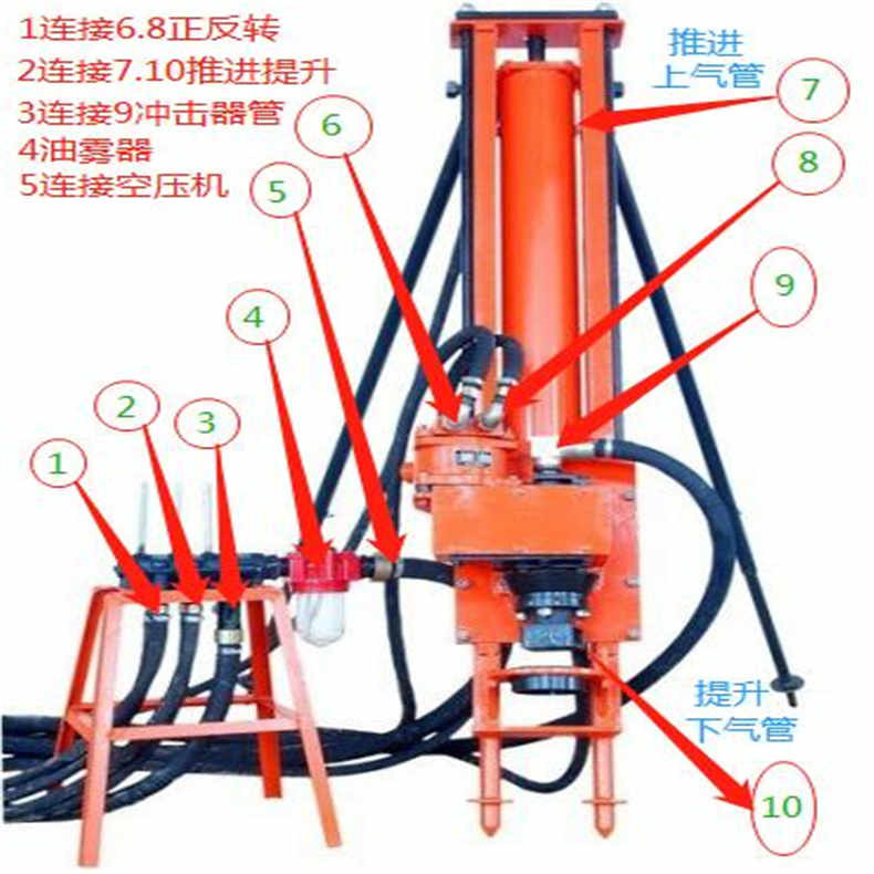 Jiuzhuan Small Pneumatic Drilling Machine Model FD-100 Downhole Drilling Machine Multi angle Rock Drilling Machine