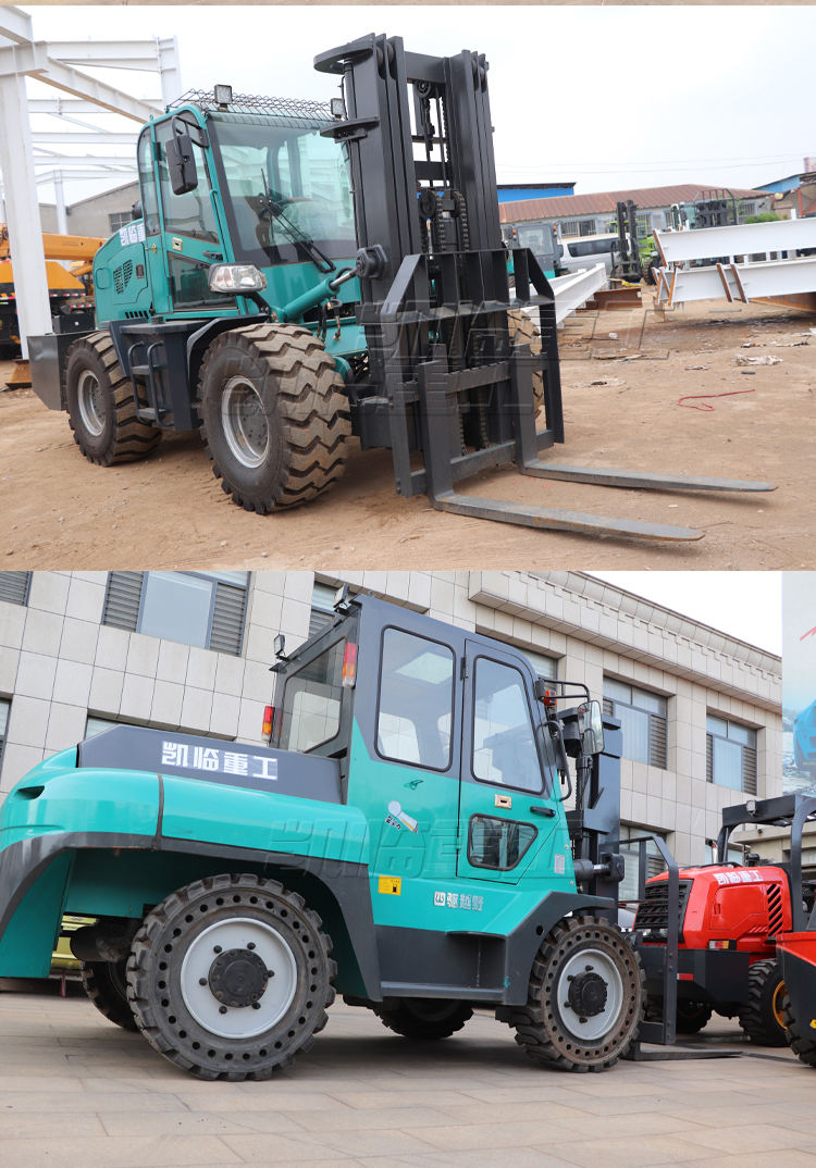 4WD off-road forklift wheel type 3.5t 5t internal combustion hydraulic engineering site loading and unloading truck 3t diesel Cart