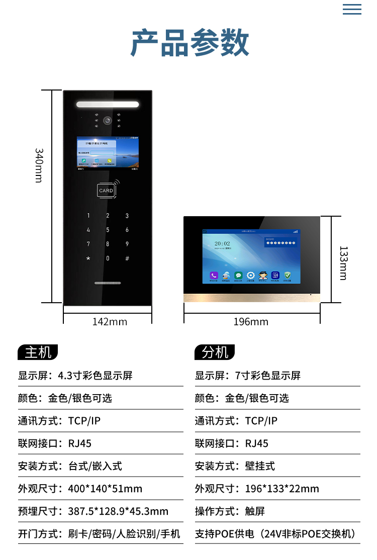 Mingke Building Intercom Unit Access Control Digital Visual Intercom System Old Community Renovation Intercom Equipment