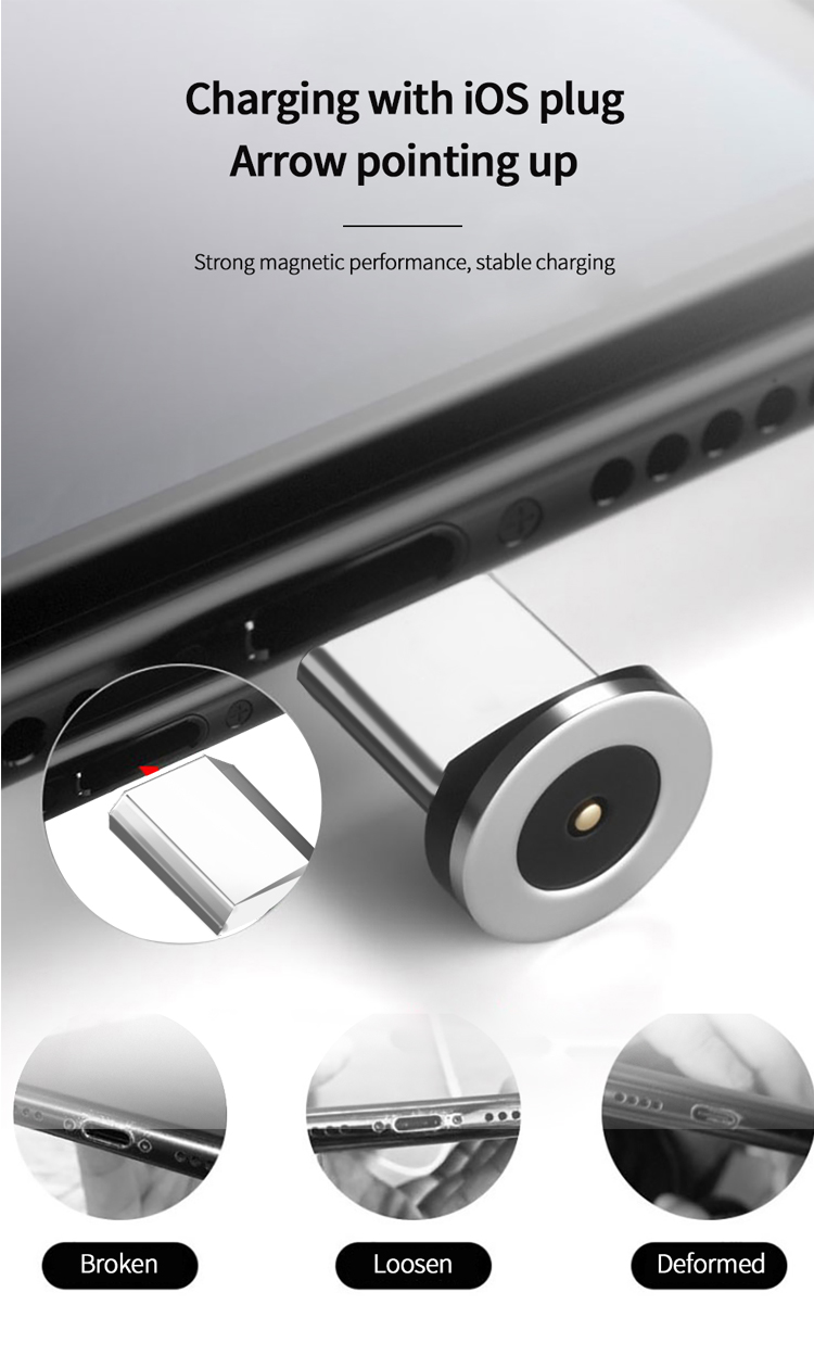 360 degree magnetic suction streamer data cable suitable for Apple Android TYPE-C universal three in one magnetic suction cable