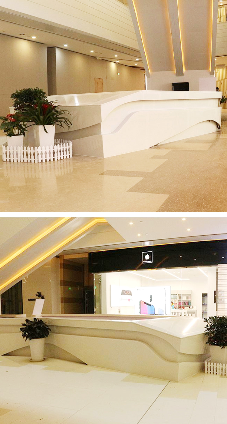 Customized landscape decoration for the reception and consultation desk of the hotel building, shopping center, fiberglass front desk, office building, and office building