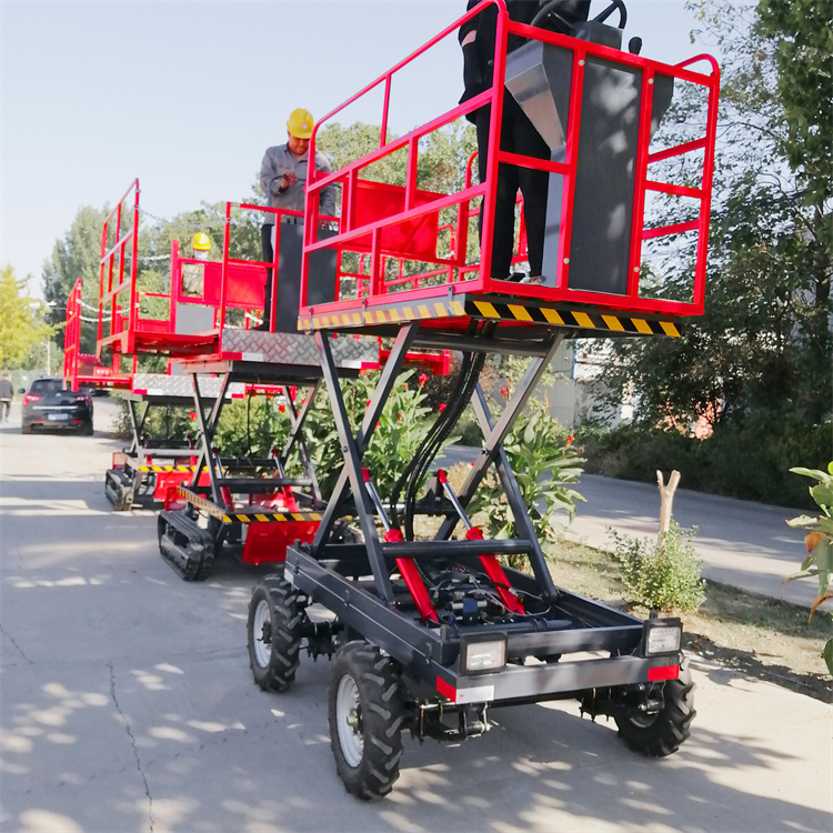 All terrain movable hydraulic lifting platform, self-propelled scissor fork type high-altitude elevator