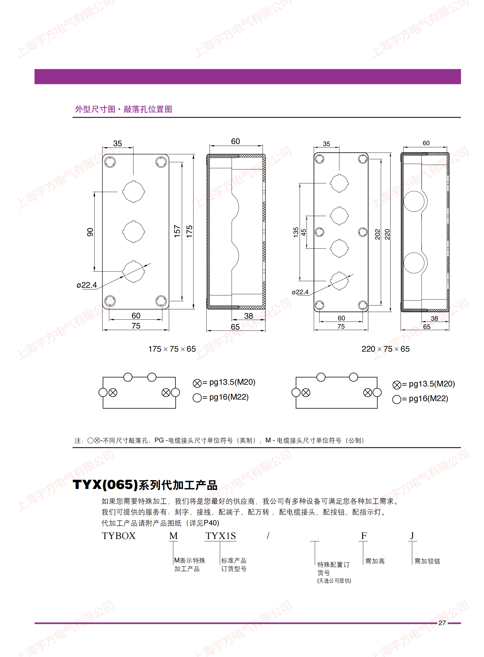 Tayee Tianyi one hole button switch box TYX1/TYX1Y waterproof box junction box 75 * 75 * 85