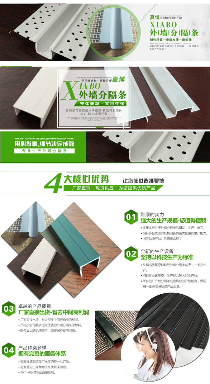 A New Type of Gypsum Board and Plastic Building Materials Manufacturer, Xia Bo, with Mesh Process Trough, for Exterior Wall Real Stone Paint Partition Strips