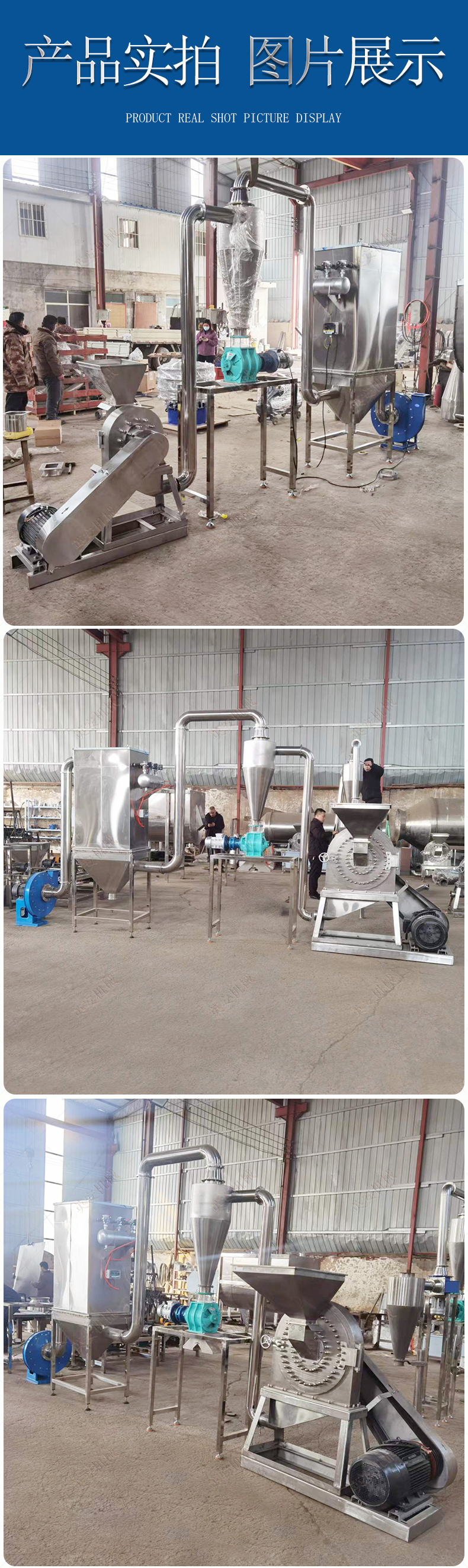 Stainless steel pulse dust removal and pulverizer 304 Five grain and miscellaneous grain fine powder machine Sanqi medicinal material grinding machine