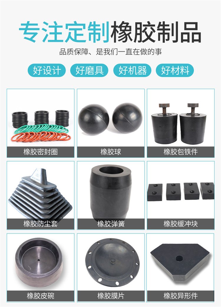 Industrial black shock-absorbing rubber pad, elastic rubber cushion block, non-standard customization, can be produced according to drawings and samples