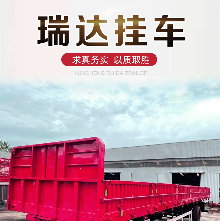 Light hydraulic rear dump semi trailer with gentle force and long range of endurance