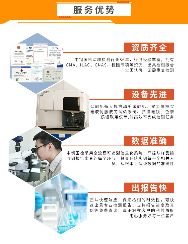 Static load anchoring performance testing of galvanized steel strands, corrosion resistance testing, steel national inspection