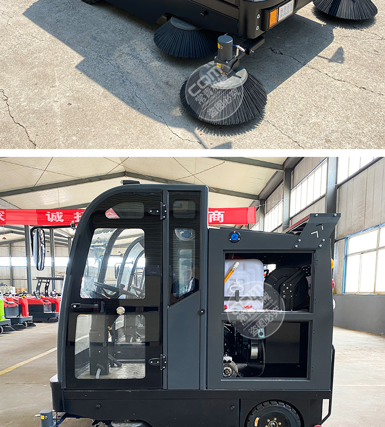 Multi functional new energy sweeping vehicle, semi enclosed vacuum cleaner, integrated sweeping machine with large driving range