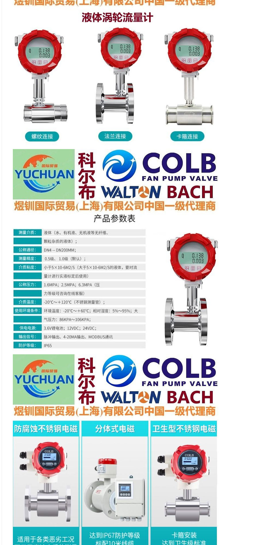 Imported flow measuring instruments - COLB, USA - Yuchuan International Trade Agency