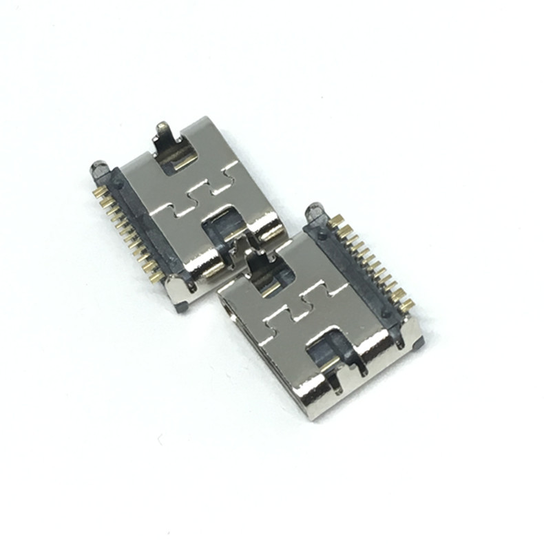 Xinfenglei TYPE C female base 14Pin 180 degree plug-in board H=10.0 bulletless type-c connector