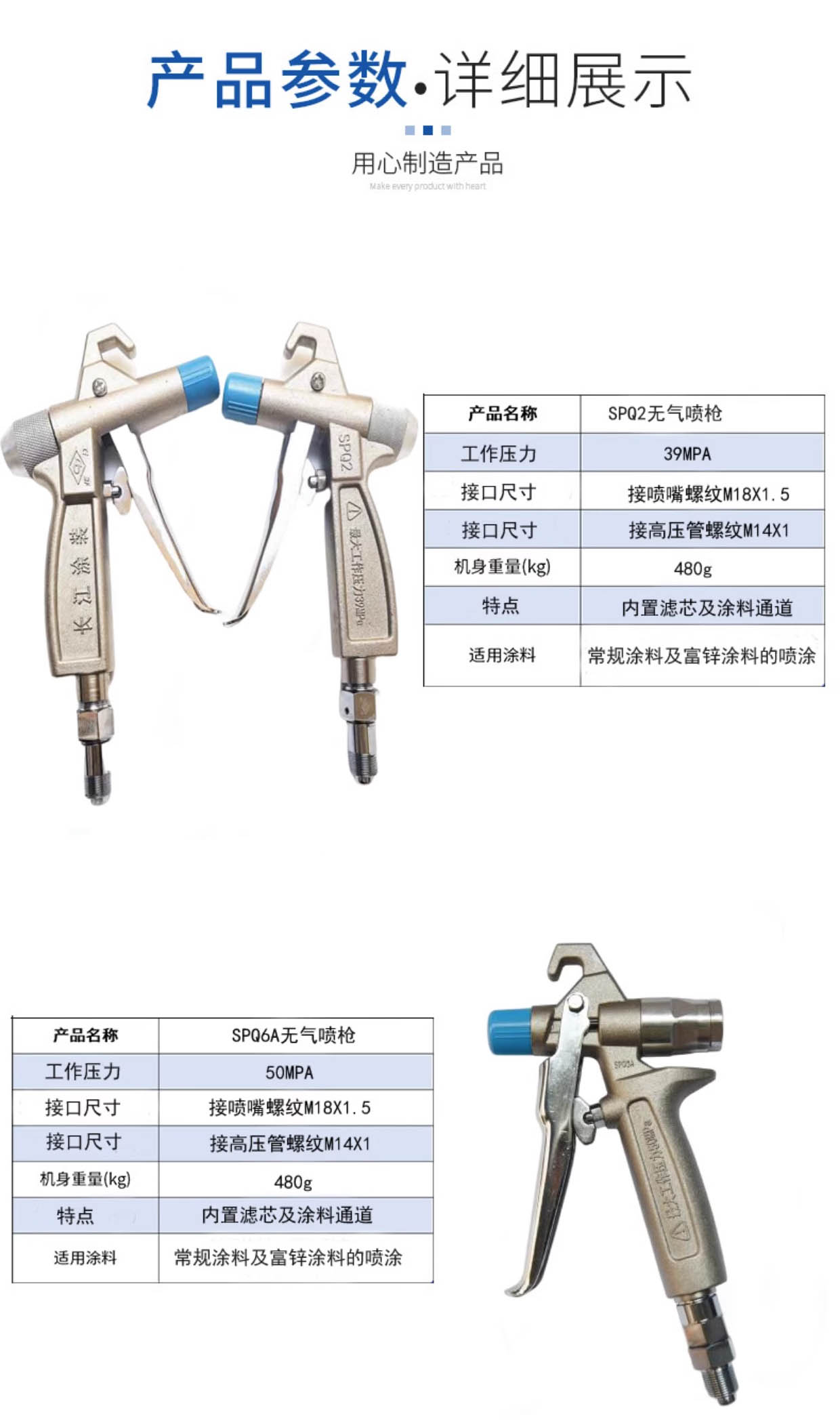 Original Yangtze River SPQ2 Hand Spray Gun High Pressure Airless Spraying Machine Spray Gun European Naishi Changhai Spray Machine Universal