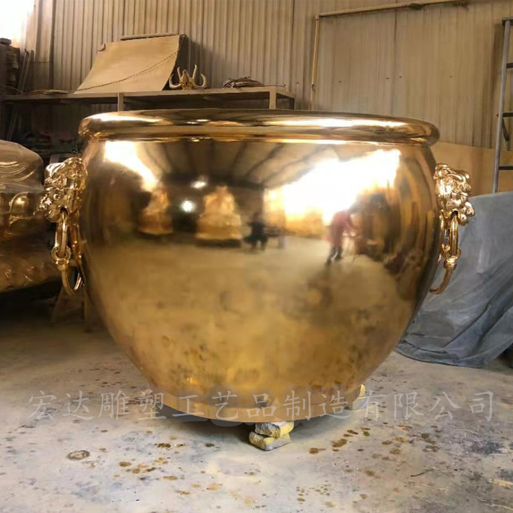 Large Copper Cylinder Square Scenic Area, Temple Pure Copper Cylinder Sculpture, Pure Copper Feng Shui Decoration, Jieyi