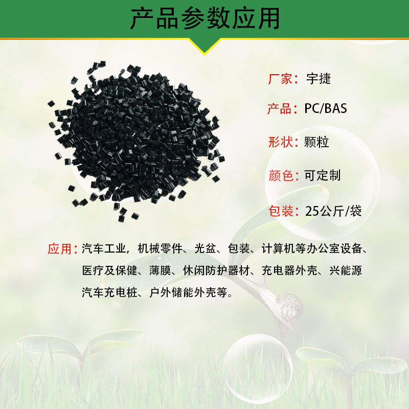 Spot black fire-resistant plastic particles PC/ABS modified plastic raw material high gloss PC/ABS flame retardant new material