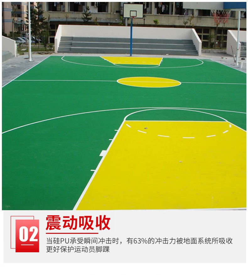 Runxiu Sports school outdoor professional volleyball badminton Basketball court silicon pu court material manufacturer plastic ground