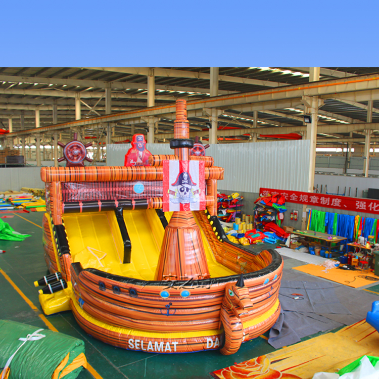 Pirate ship inflatable castle inflatable water slide group building props indoor and outdoor air modeling