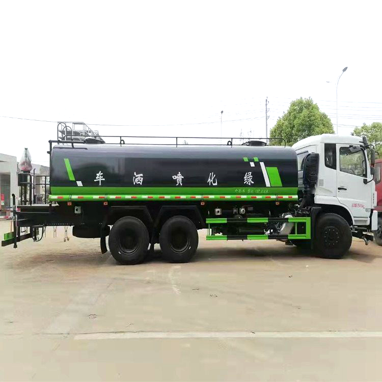 Dongfeng rear eight wheel 20-25 ton green sprinkler truck, 20 square meter sprinkler truck equipped with fog cannon for dust reduction, environmental sanitation, and dust suppression