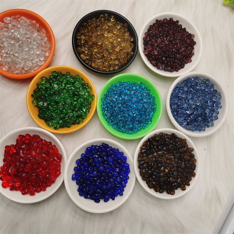 Supply of Terrazzo glass beads Wholesale of sandblasting decorative colored glass blocks