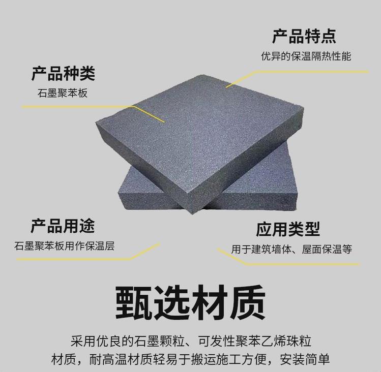 B1 grade black flame-retardant graphite polystyrene insulation material for exterior walls and roofs of building buildings