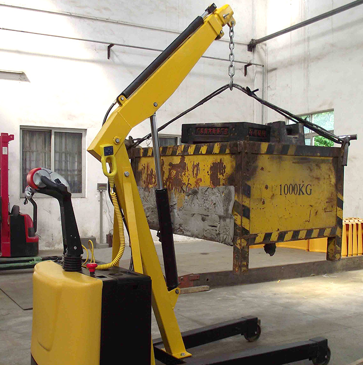 Indoor and outdoor hydraulic crane engine, electric small crane, micro 1 ton 2 ton folding arm crane, movable and rotating