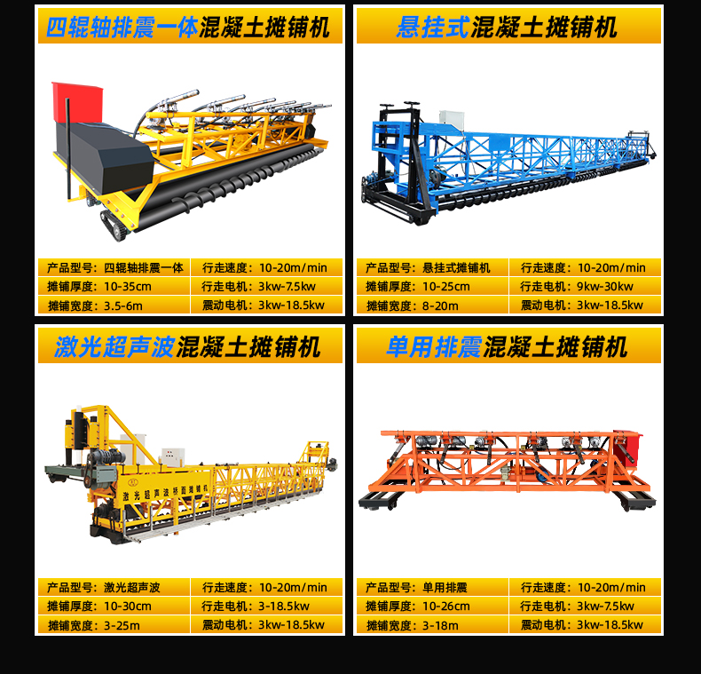 Manufacturer supplied road paver, diesel gasoline leveling machine, four roller shock absorber integrated concrete paving machine