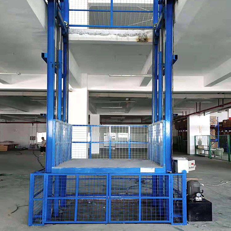 Shengli lifting cargo elevator, second floor hydraulic lifting platform, 3-ton guide rail elevator, factory freight simple elevator