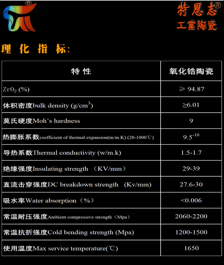 Terenzhi non-standard customized dry pressing isostatic pressing zirconia ceramic manufacturer