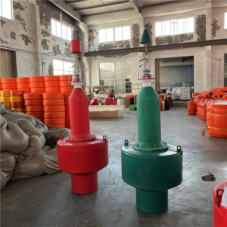 Processing of deep-sea anti-collision buoy with rolling plastic polyethylene lamp float for maritime directional markers