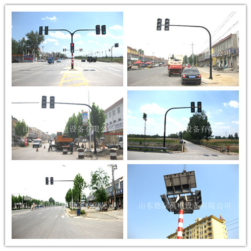 Solar powered mobile traffic lights with adjustable traffic lights Temporary warning lights at school driving school intersections