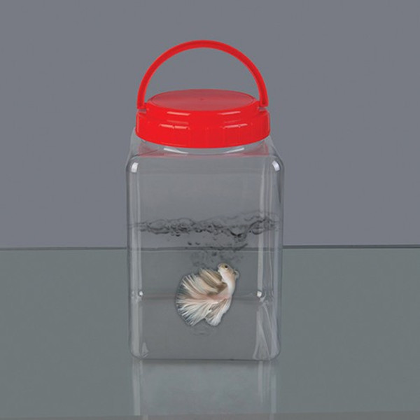 Square PET 3.8L large mouth plastic bottle, toy bottle, food storage tank, Douyu can, transparent 3.8KG