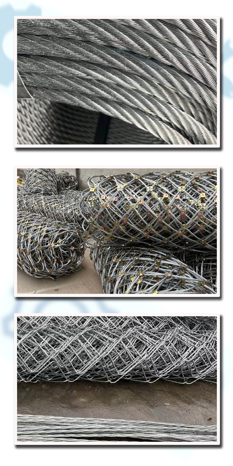 Active slope protection net, galvanized steel wire rope, dedicated for landslide control and rockfall prevention