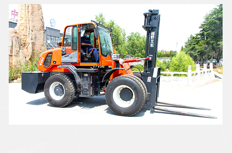 Customized four-wheel drive off-road forklift engineering agricultural shovel loading and unloading internal combustion Cart with side shift diesel stacker