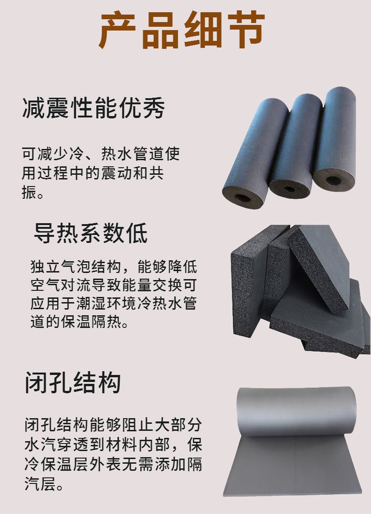 Huamei B2 grade rubber plastic insulation cotton rubber plastic pipe insulation cotton pipe pipeline insulation