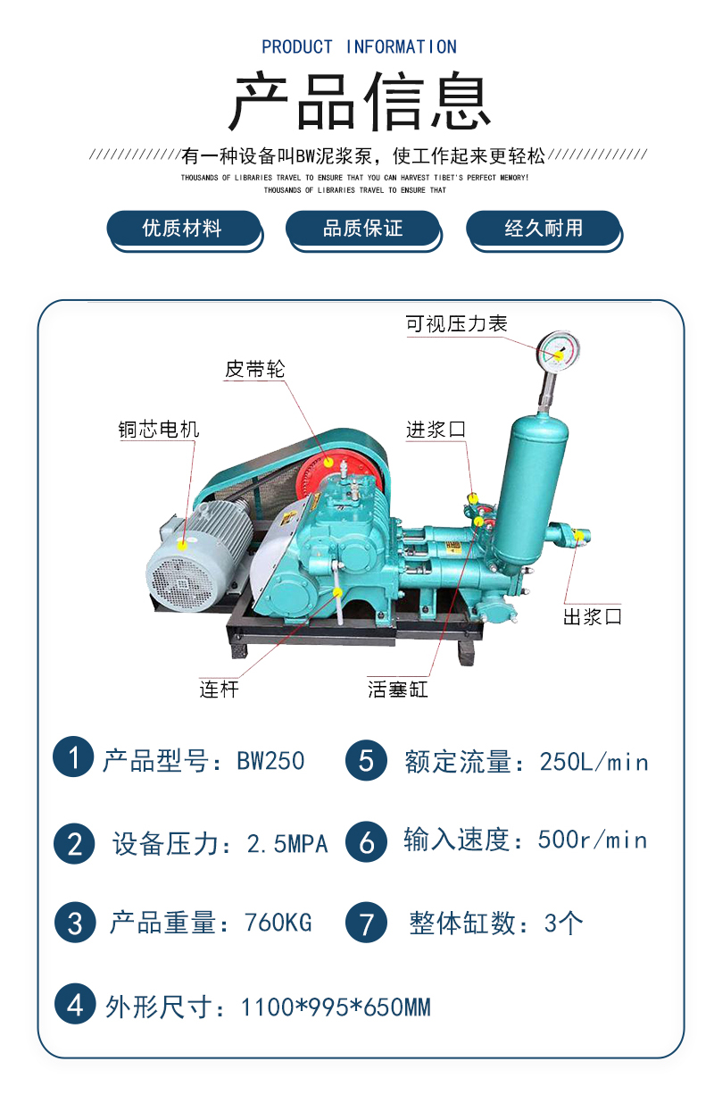 Zhichao Da Machinery Huaibei BW150 Mud Pump Grouting Machine Henan Zhoukou BW160/10 Three Cylinder Mud Pump