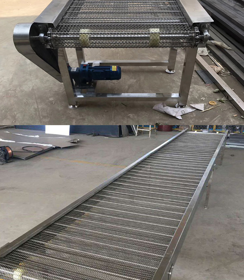 Stainless steel mesh belt conveyor, food mesh chain conveyor, assembly line drying, seafood air cooling machine