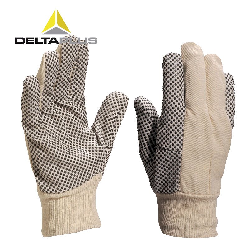 DELTA Delta CP149 PVC Dotted Plastic Cotton Gloves 208007 Sweat-absorbing and Breathable Construction Site Use