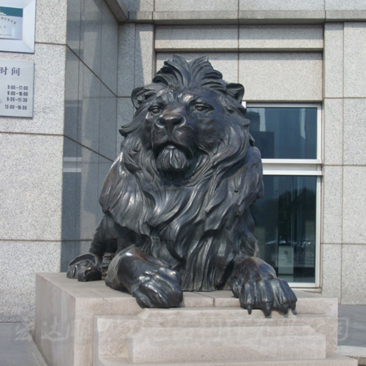 Large 2-meter copper lion villa entrance, palace lion decorations, bronze lion heads can be customized according to needs