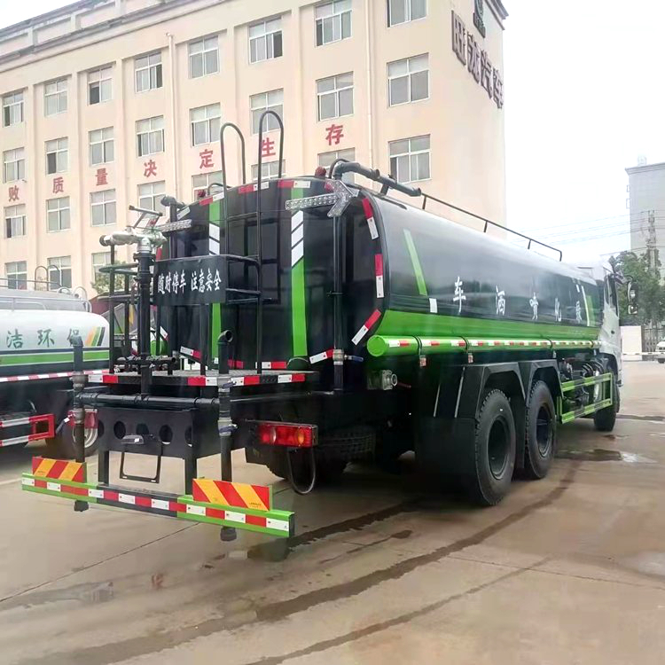 Dongfeng rear eight wheel 20-25 ton green sprinkler truck, 20 square meter sprinkler truck equipped with fog cannon for dust reduction, environmental sanitation, and dust suppression