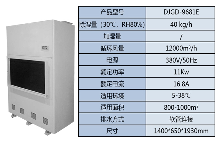 DJGD-9681E Warehouse Pipeline Industrial Dehumidifier High Power Dehumidifier Garage Central Moisture-proof Dehumidifier