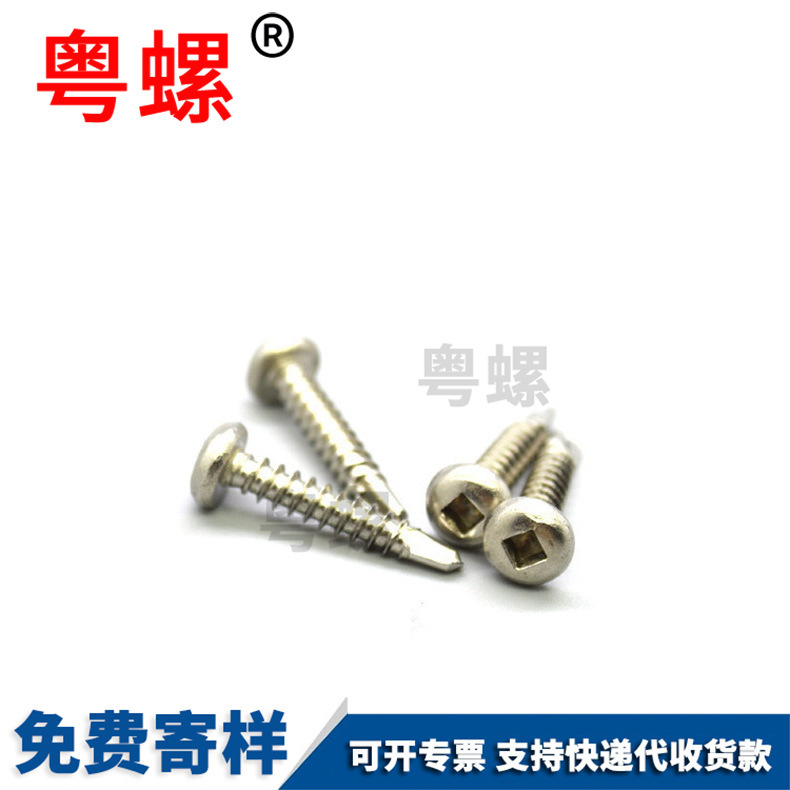 Wholesale square hole self tapping and self drilling screws, stainless steel American internal square lock tail screws M2.5 M3 M4 M5