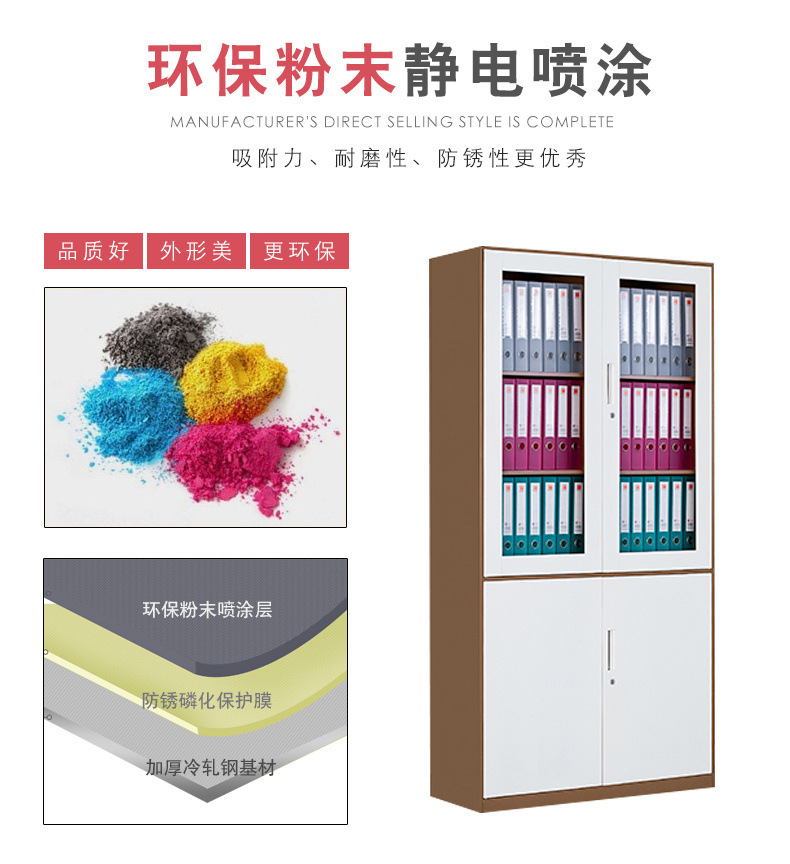 Colored narrow edge file cabinet, iron sheet cabinet, office cabinet, steel file cabinet, directly supplied by the manufacturer