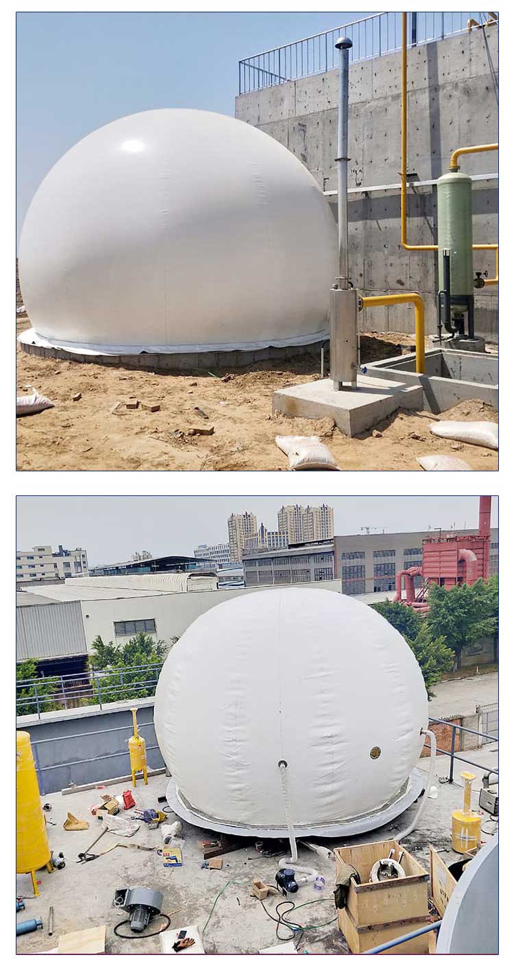 Hemispherical flexible gas storage equipment made of PVDF material double membrane gas storage tank Biogas storage device for breeding farms