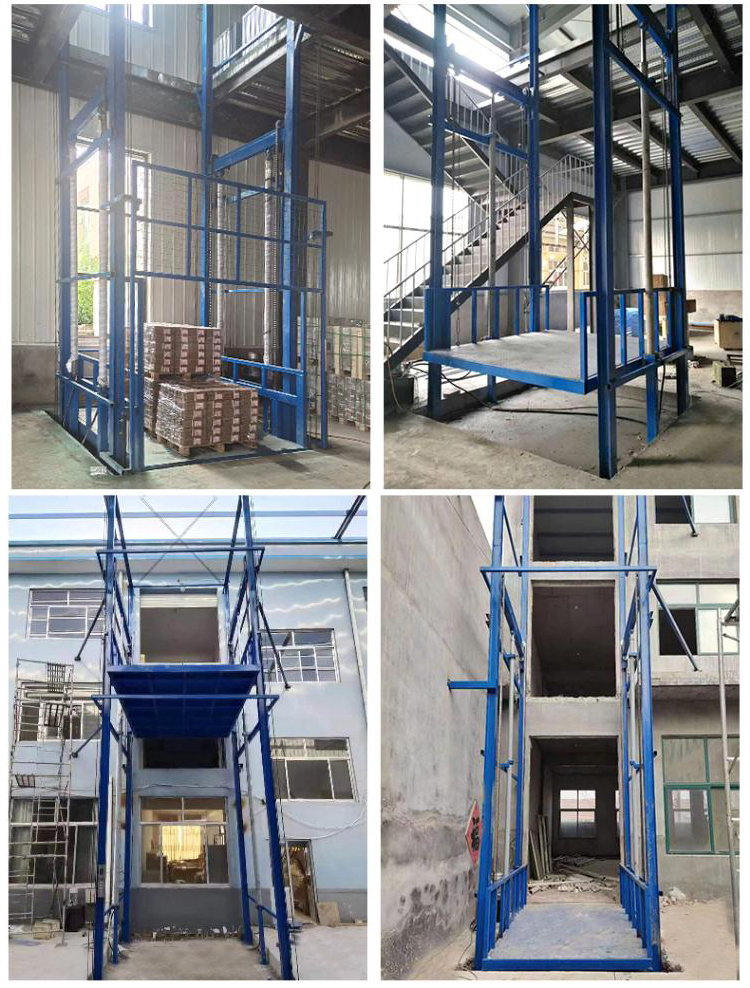 Yingda's 1-10 ton guide rail hydraulic elevator chain cargo elevator warehouse cargo lifting platform