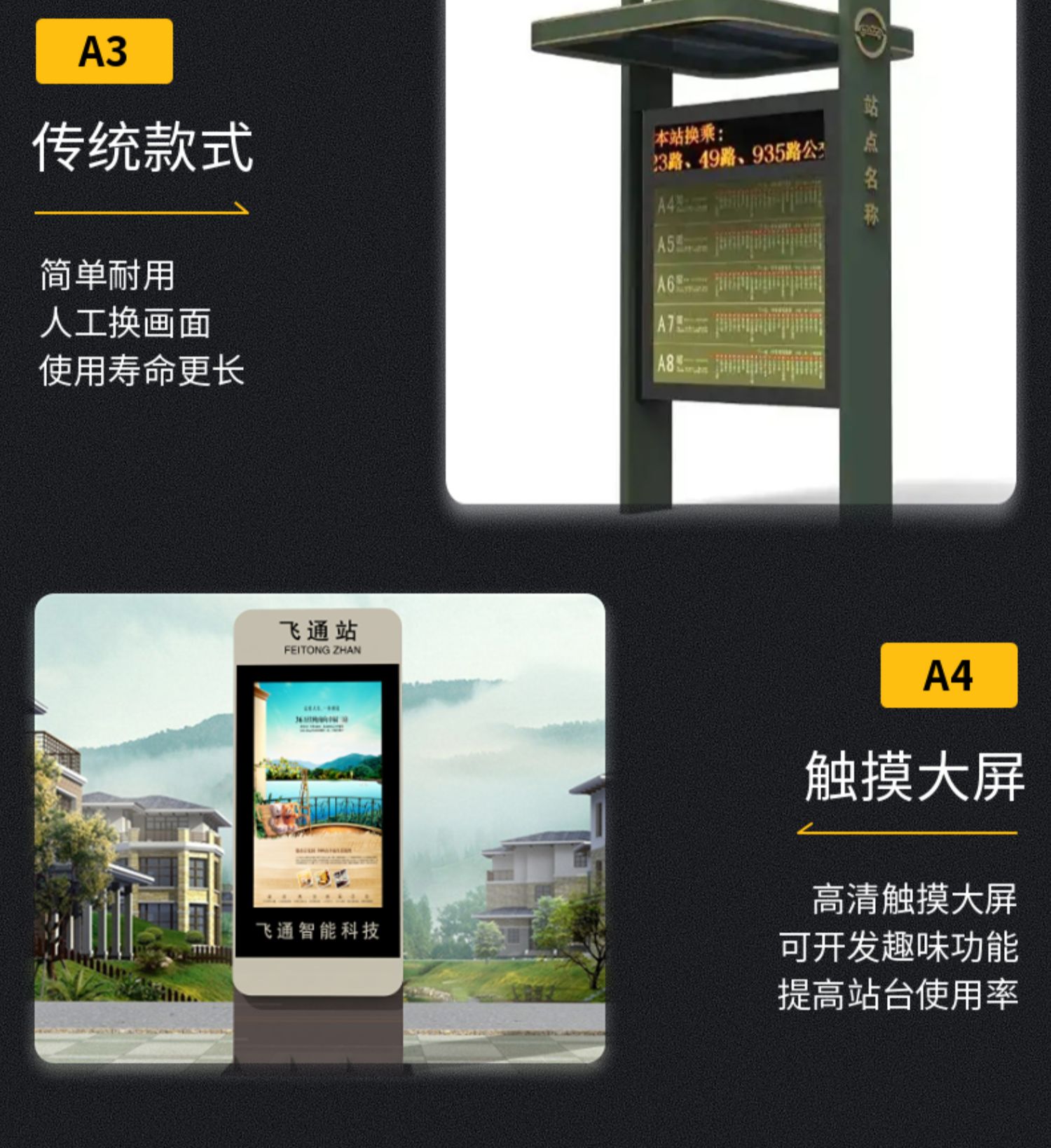 Electronic bus stop signs, urban bus electronic intelligence, high brightness, high hardness, waterproof and dustproof