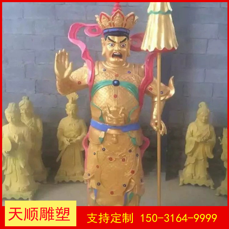 2m brass Four Heavenly Kings Buddha customized color painting for the production of four Vajra Dharmapala statues