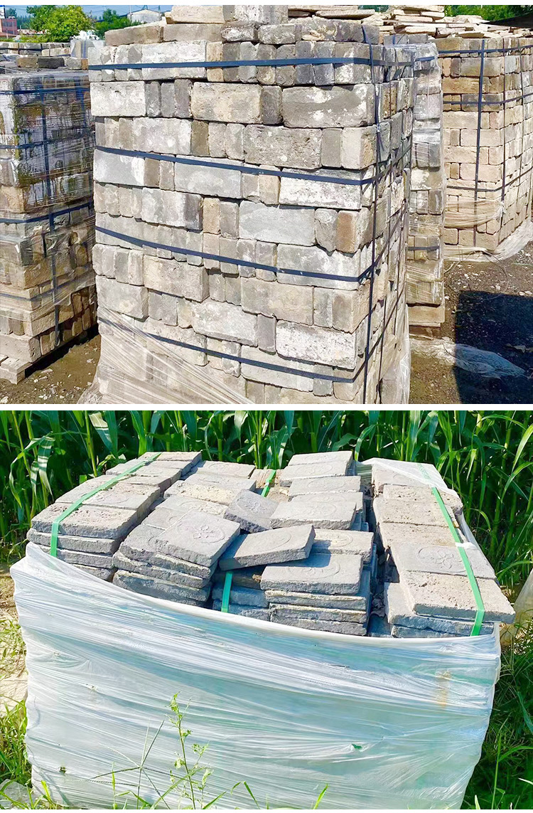 Old Green Bricks, New Rural Reconstruction, Green Stone Brick Paving, Natural Old Green Tiles, Antique Building Materials, Old Bricks