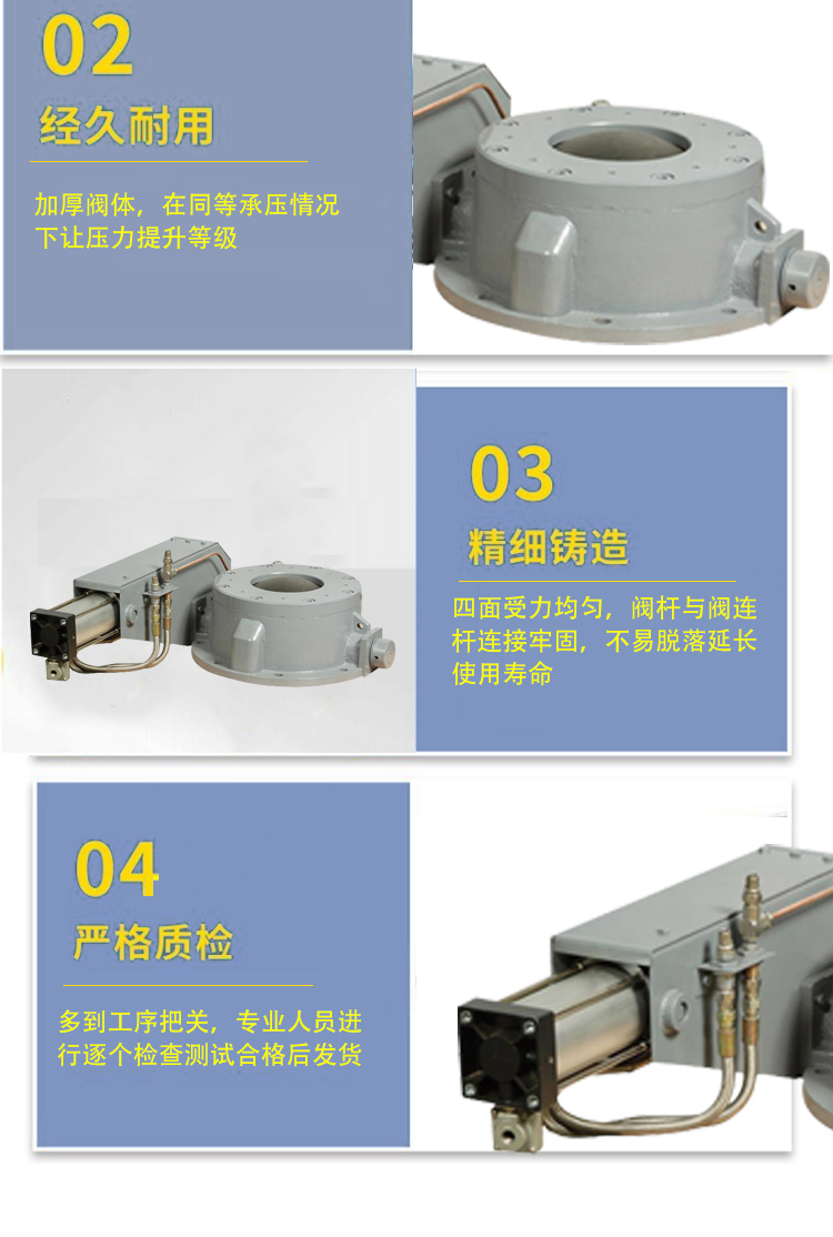 Juheng Pneumatic Ceramic Dome Valve Wear-resistant Stainless Steel Bin Pump Feed Valve Ball Type Air Lock Valve